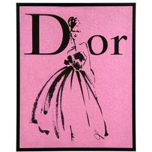 At Home Dior Fashion Glitter Embellished Canvas Framed Wall Decor